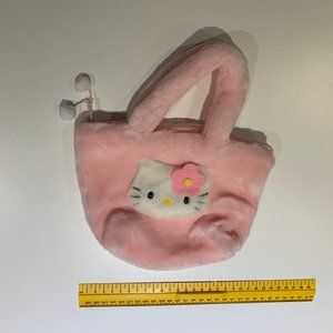 Hello Kitty Pink Fuzzy Bag mini zipper tote vintage